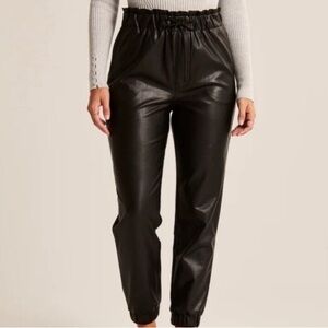 Abercrombie Paperbag Waist Vegan Leather Joggers XS
